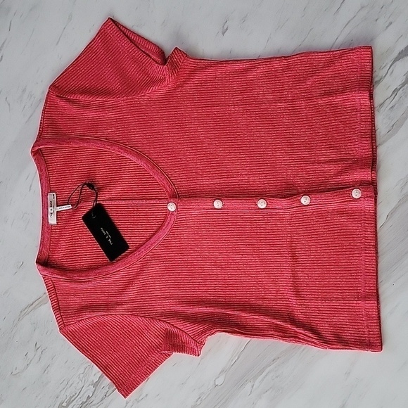 Rag & Bone The Knit Rib Scoop Neck Tee Rib T-Shirt - Picture 15 of 15